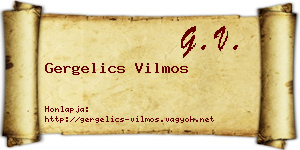 Gergelics Vilmos névjegykártya